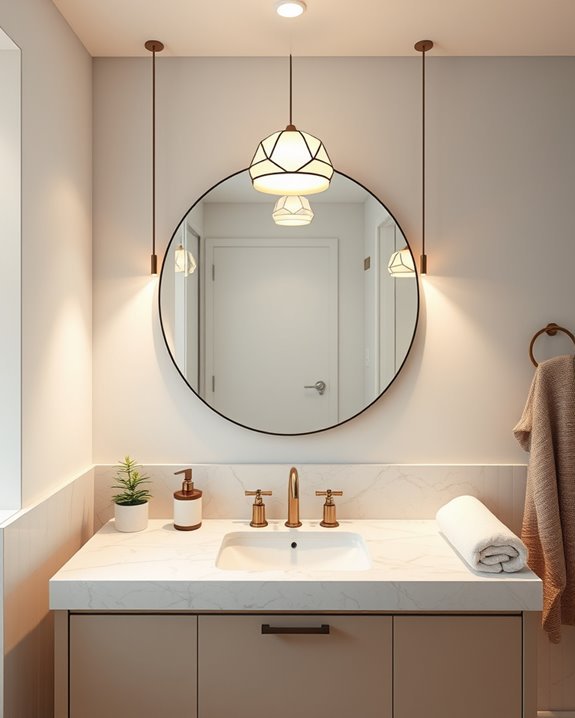 geometric lighting enhances decor