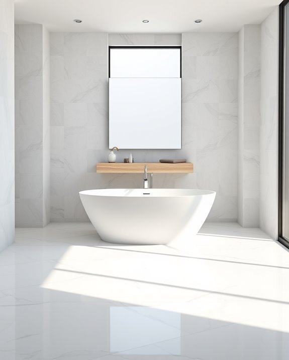 geometric minimalism in bathrooms