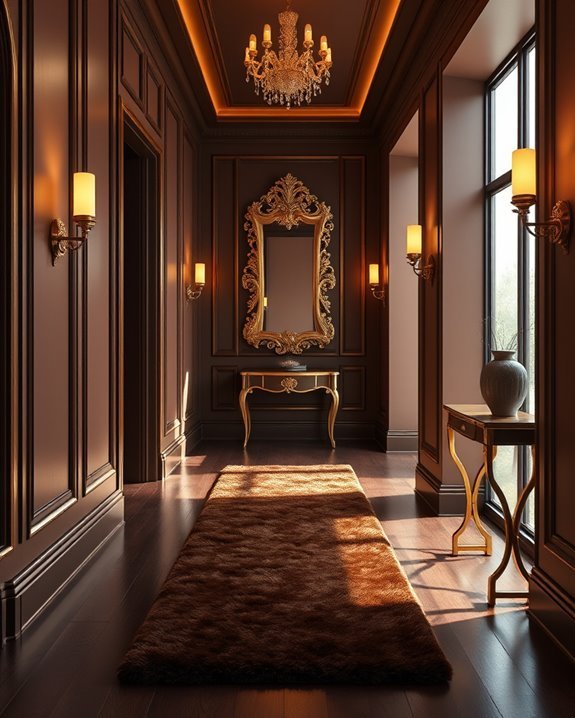 glamorous brown and gold