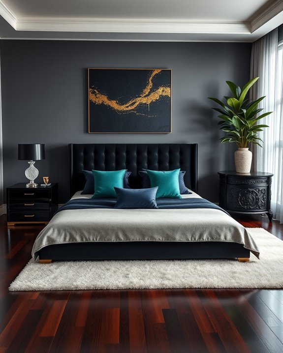 glamorous dark furniture accents