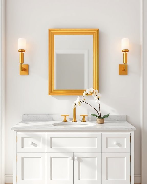 glamorous gold bathroom accents