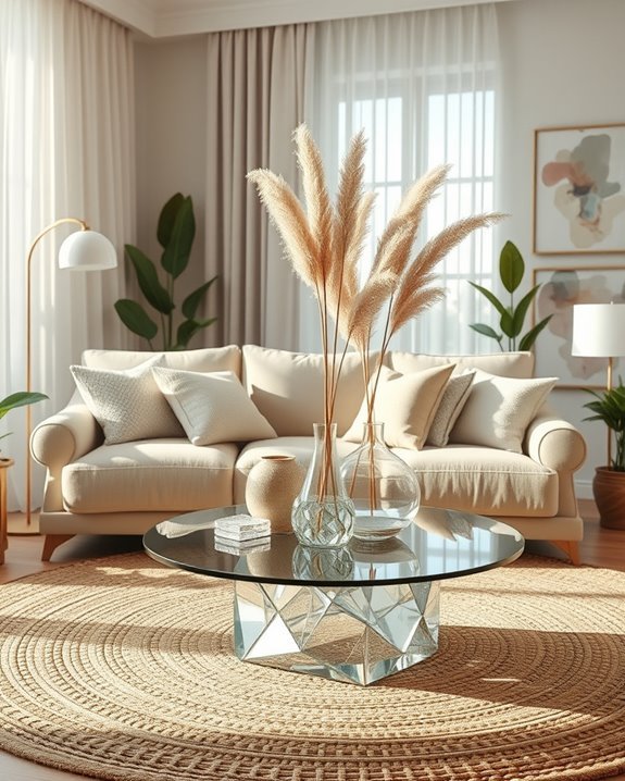 glass and crystal accents