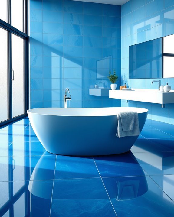 glossy blue tiles elevate
