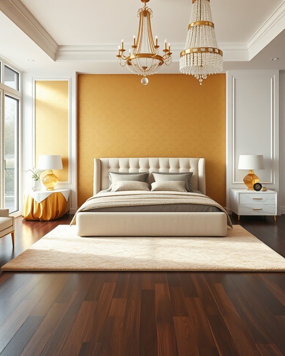 gold accent wall elegance