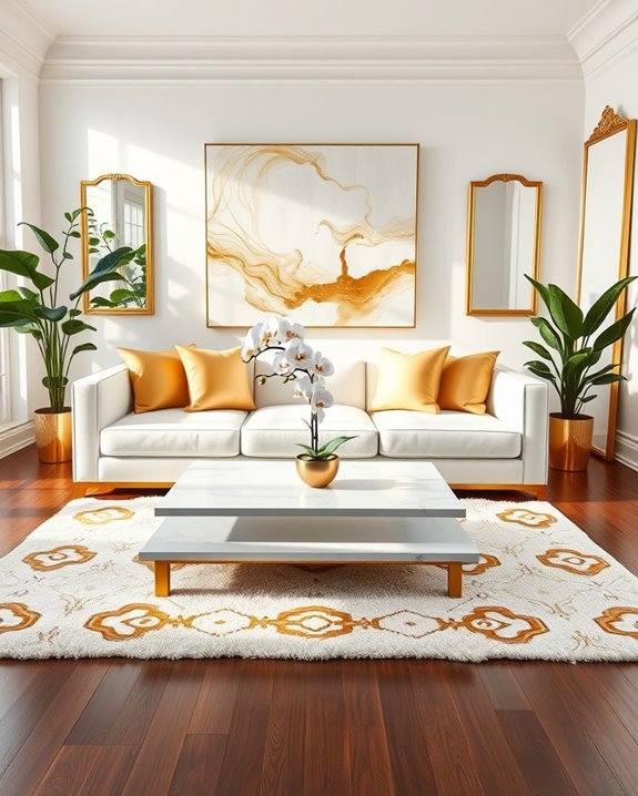 gold hued statement art pieces