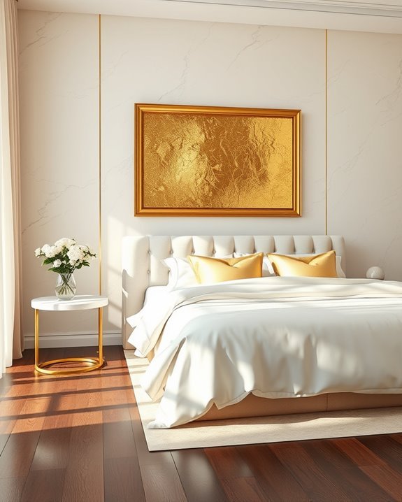 gold leaf bedroom focal point