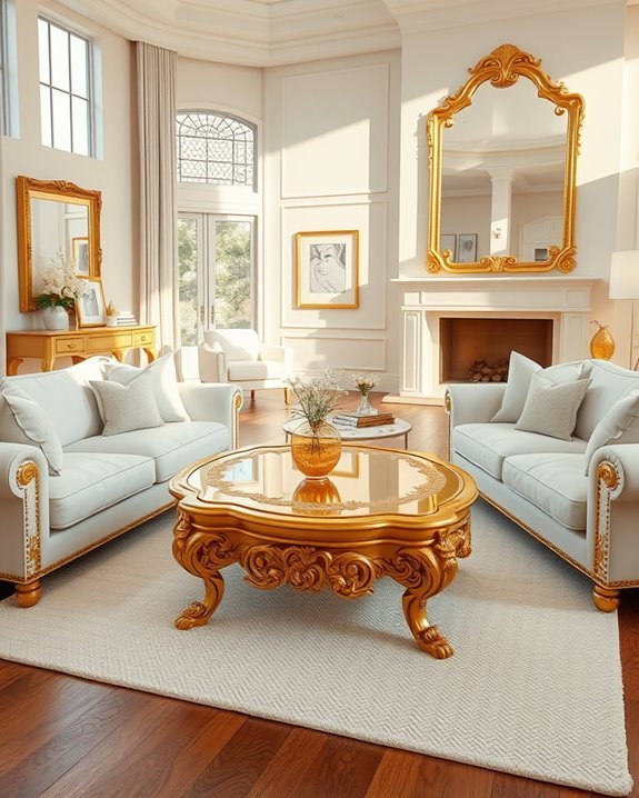 gold leafed luxury furniture elegance