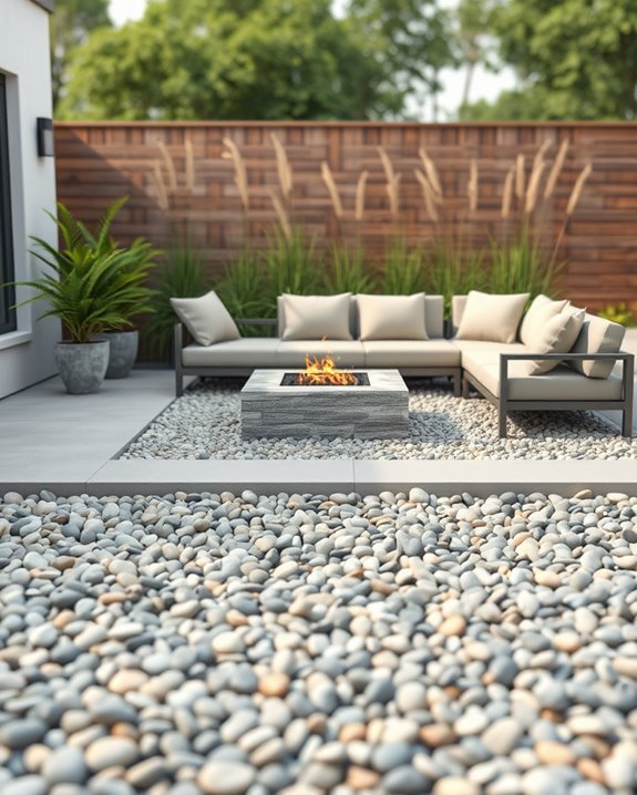 gravel enhances modern outdoor design