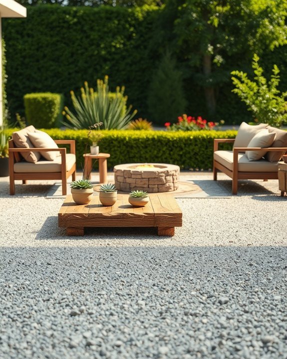 gravel outdoor lounge transformation
