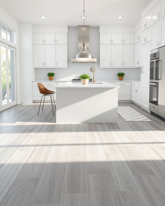gray wood and tile
