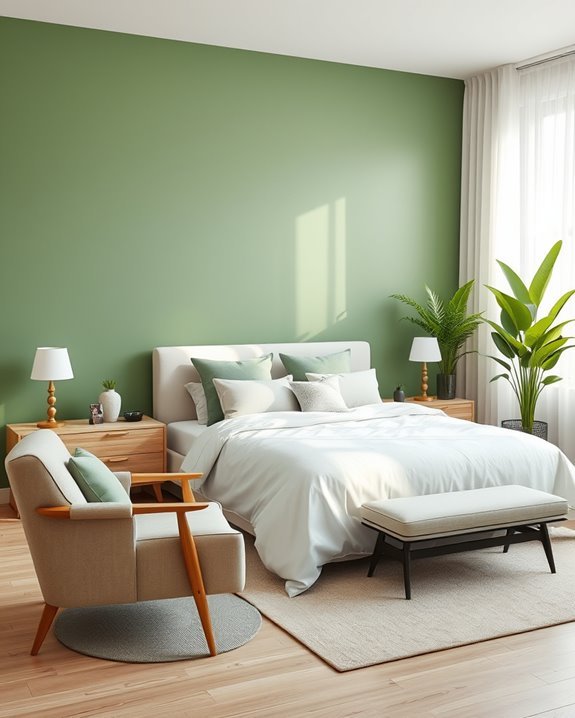green accent wall ideas