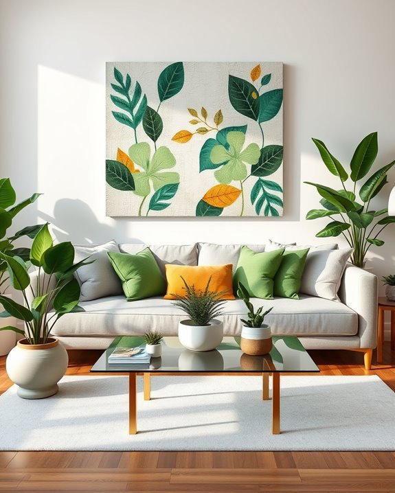 green and gold decor