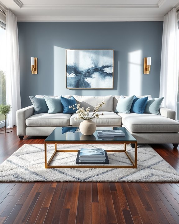 grey blue wall transformation