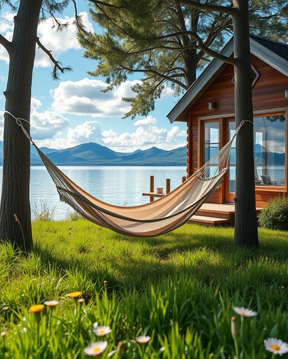 hammock relaxation by lake