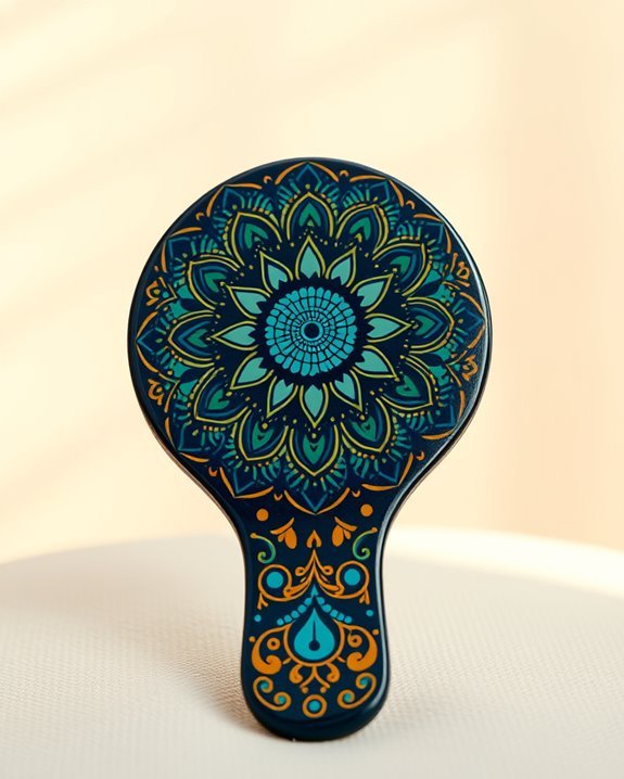 hand painted mandala mirror designs