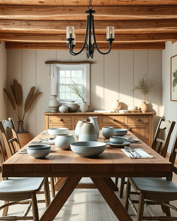 handcrafted pottery table accents