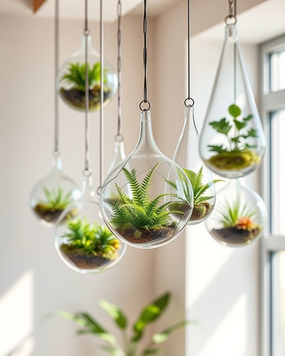 hanging terrariums for greenery