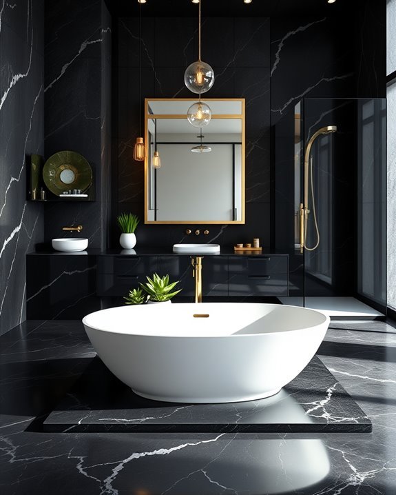 harmonious black granite design