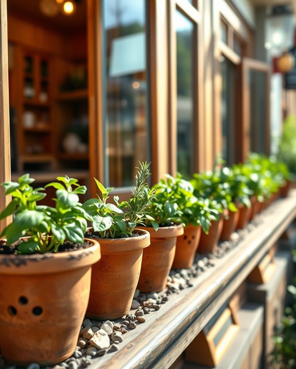 herb planters enhance ambiance