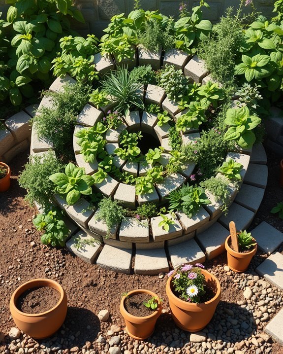 herb spiral gardening design