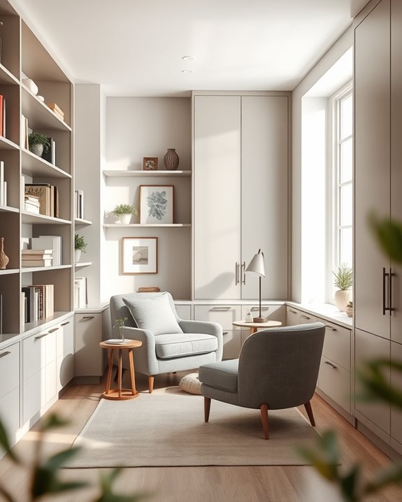 hidden shelves and compartments