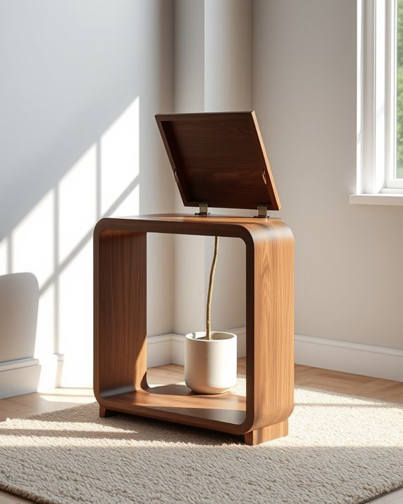 hidden storage corner table