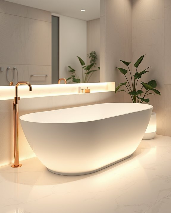 illuminated bathtub edge design