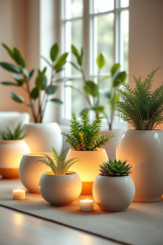 illuminated indoor gardening decor