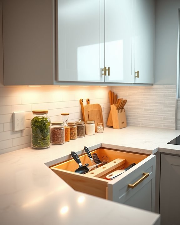 illuminated storage solutions kitchen