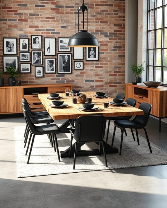 industrial chic dining area
