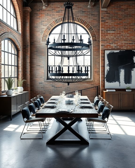 industrial chic dining elegance