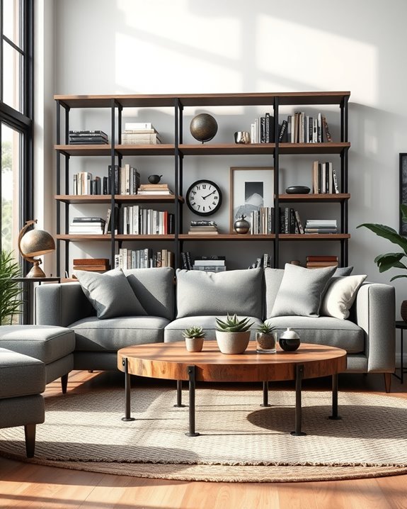 industrial chic shelving design