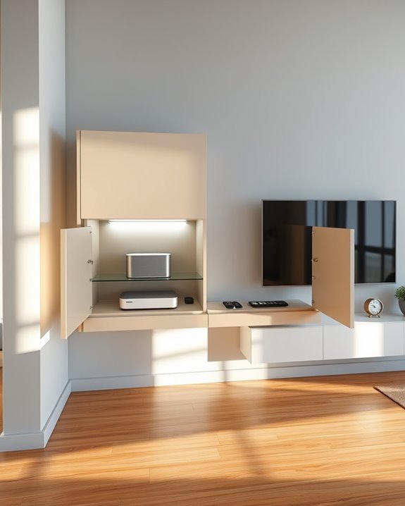 innovative floating tech cabinet