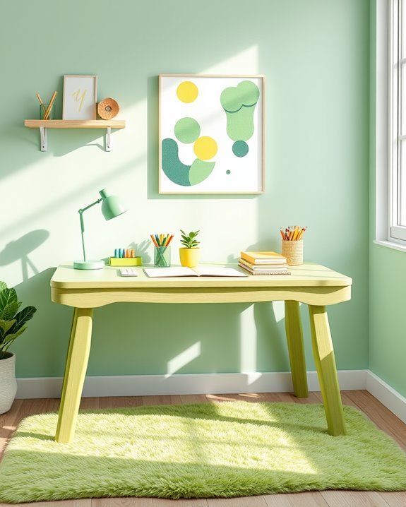 inspiring creative green desks