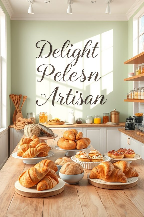 inspiring typography bakery wall