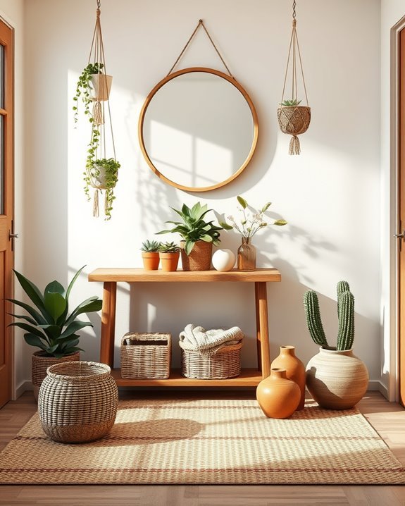 inviting boho entryway decor