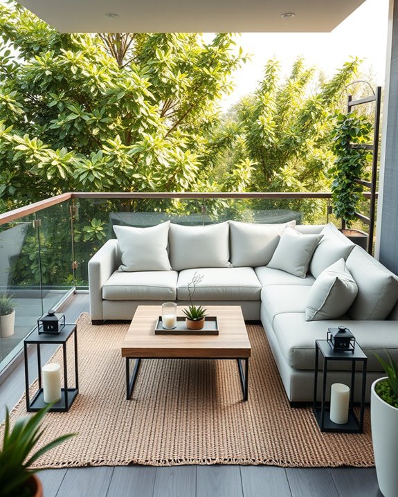 inviting outdoor lounge space