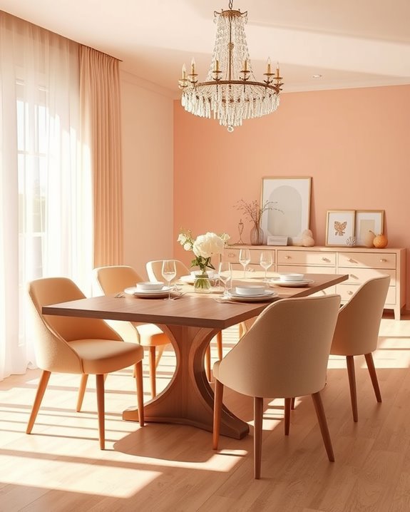 inviting soft peach decor