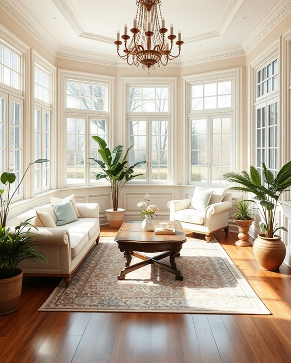 inviting sunroom plant selection
