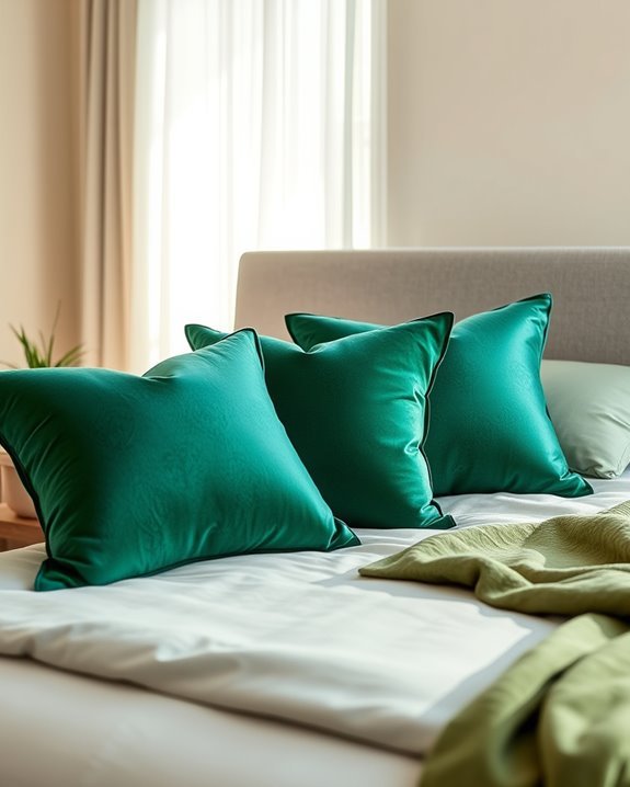 jewel toned green pillow elegance
