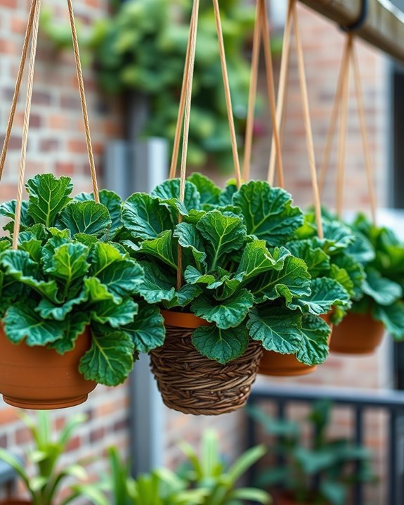 kale in unique planters