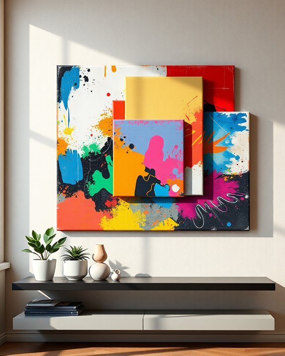 layered canvas art design