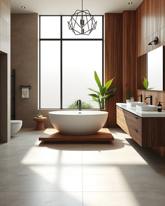 layered textures enhance bathrooms