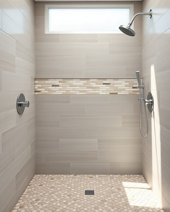 layered tile shower designs