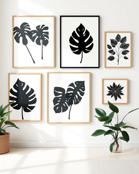 leafy silhouette wall art