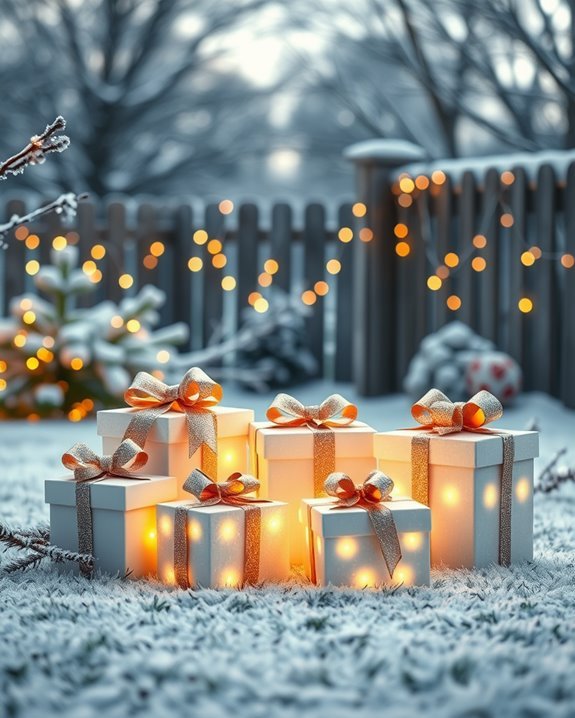 lighted festive yard decorations