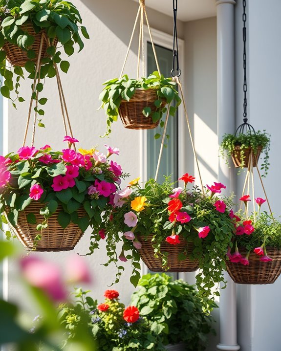 lush balcony hanging baskets