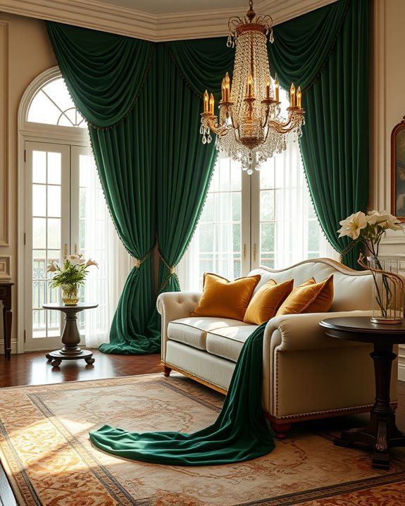luxurious drapery enhances elegance