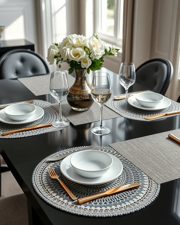 luxurious fabric table mats