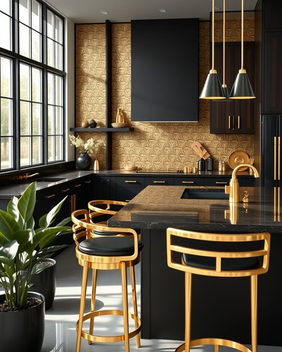 luxurious gold accent walls
